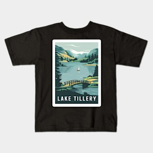 Tillery Lake North Carolina Panorama of Tranquil Landscape Kids T-Shirt